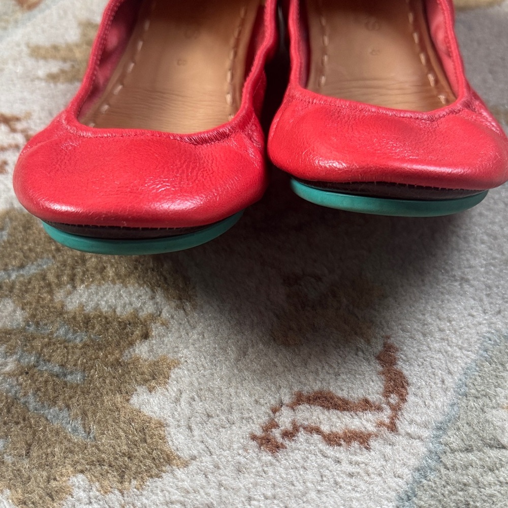 Tieks POPPY Red Leather Flats - Picture 7 of 13